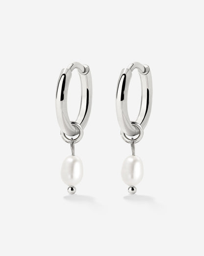 Perla Sola Hoop Set Silver