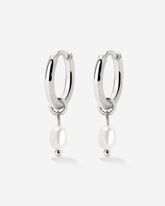 Perla Sola Hoop Set Silver