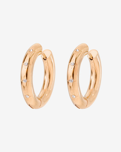 Cute Stargaze Hoops Medium Rose Gold
