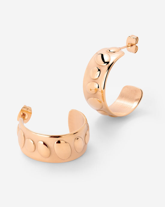 Boho Beads Hoop Studs Rose Gold