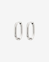 Oval Hoops Baby Silver