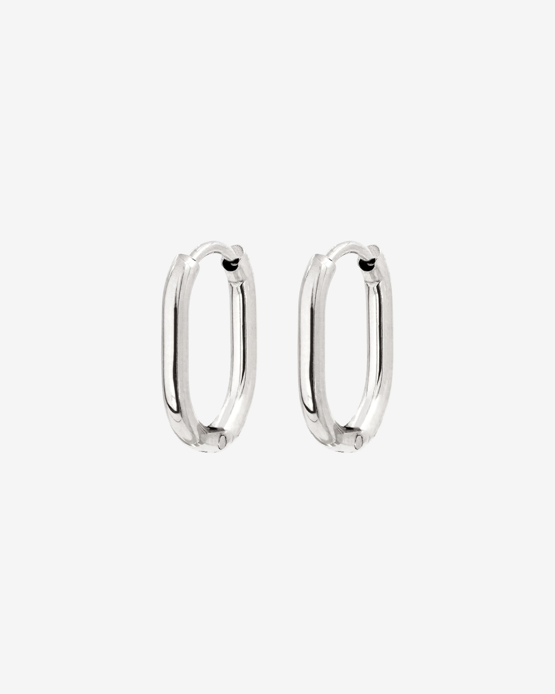 Oval Hoops Baby Silver