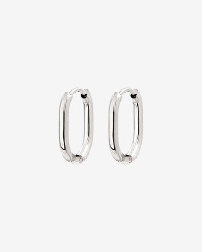 Oval Hoops Baby Silver
