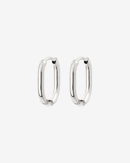Oval Hoops Baby Silver
