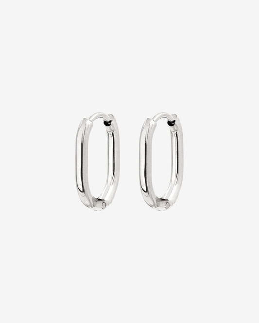 Oval Hoops Baby Silver