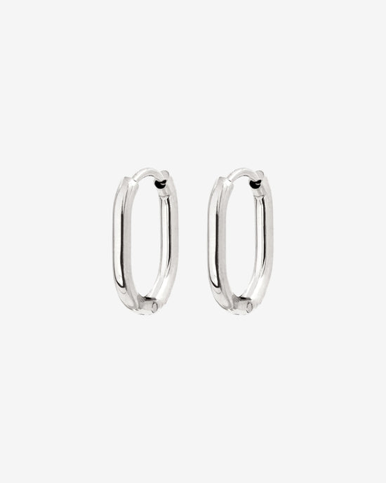 Oval Hoops Baby Silver