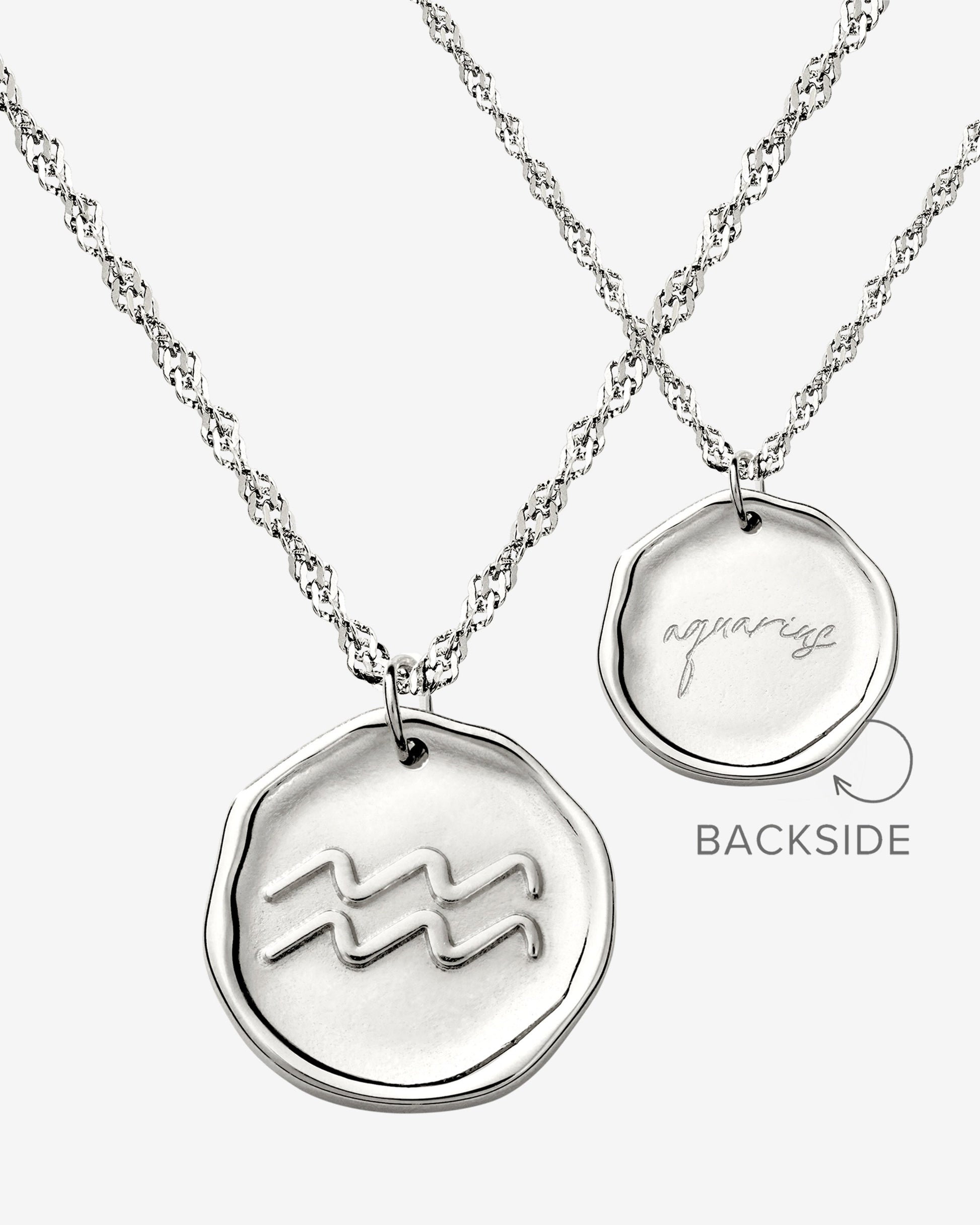 Zodiac Necklace – Aquarius Silver