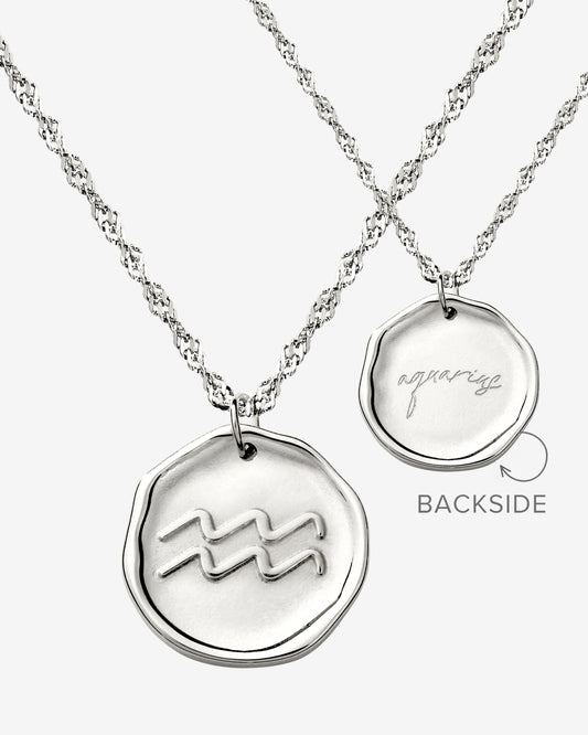 Zodiac Necklace – Aquarius Silver
