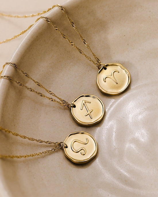 Zodiac Necklace – Aries Gold