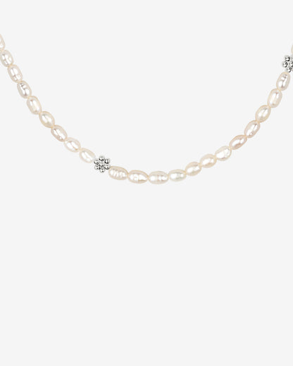 Blossom Pearl Choker Silver