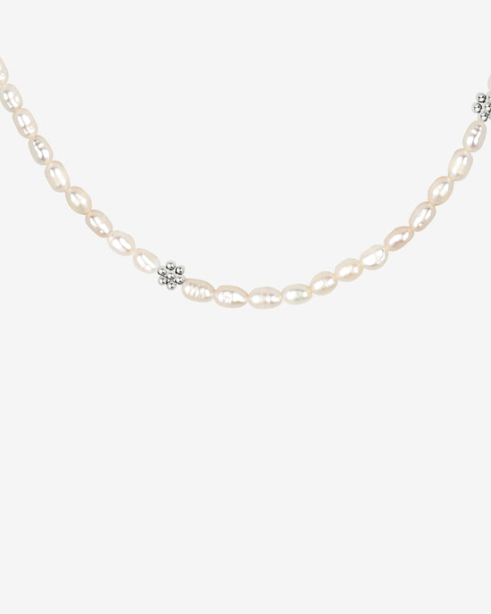 Blossom Pearl Choker Silver