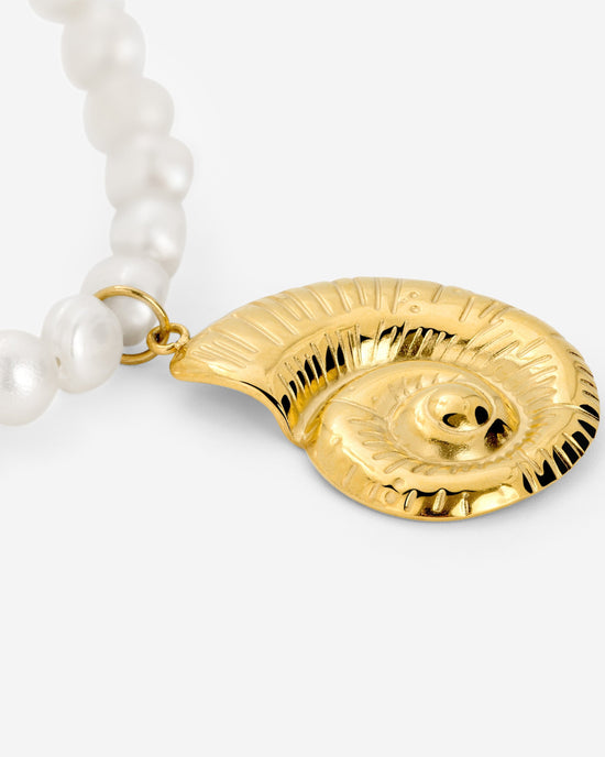 Ammonite Pearl Necklace gold