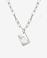 Heart Ace Necklace Silver
