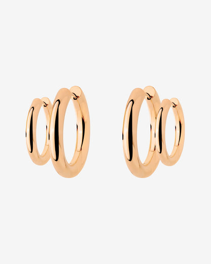 Chunky Lover Hoop Set Small Rose Gold