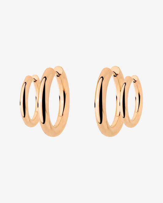 Chunky Lover Hoop Set Small Rose Gold