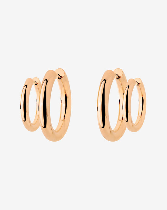 Chunky Lover Hoop Set Small Rose Gold