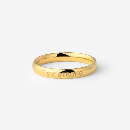 I am strong Ring Stud Earrings Gold