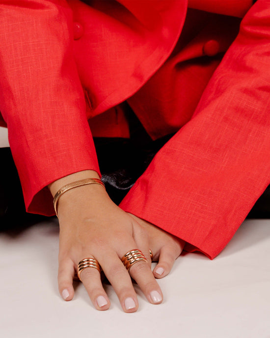 Bold Herringbone Bracelet Rose Gold