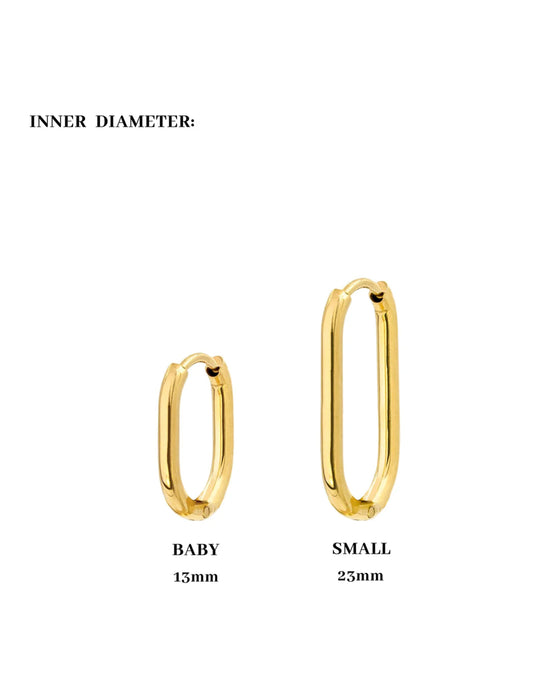 Oval Clean Hoop Set Gold