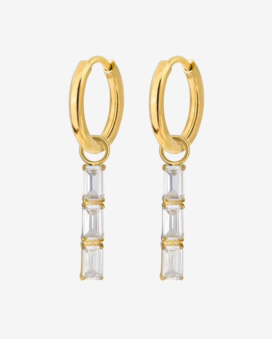 Baguette Bundle Hoop Set Small Gold