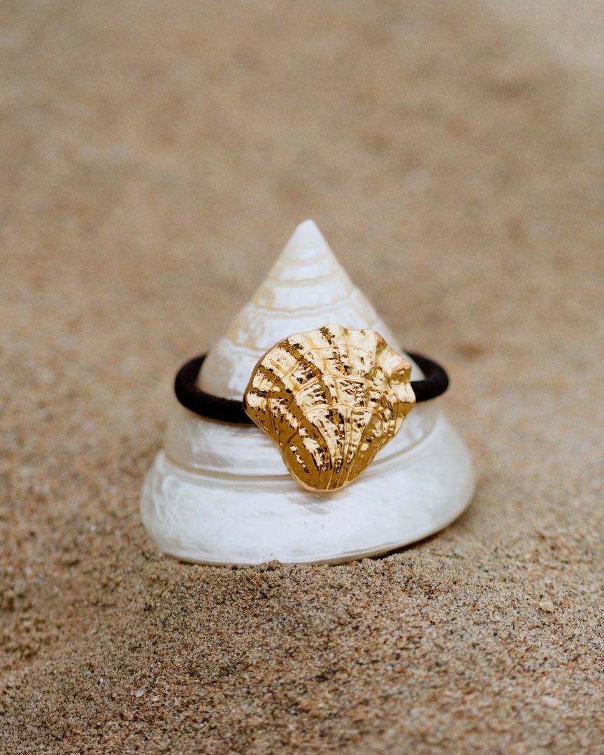 Shell Hair Tie Black
