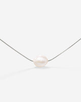 Minimalist Pearl Choker Silver