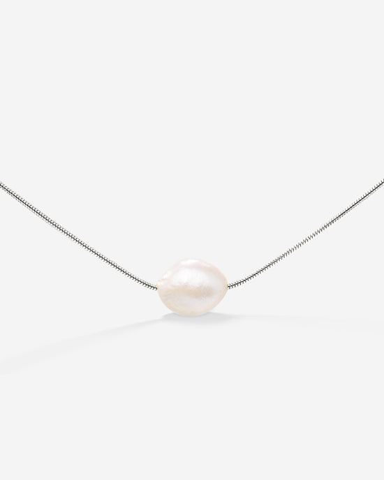 Minimalist Pearl Choker Silver