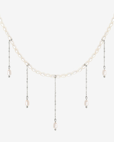 Lolas Love Pearl Power Necklace Silver