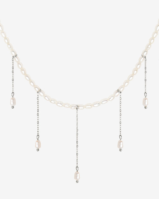 Lolas Love Pearl Power Necklace Silver