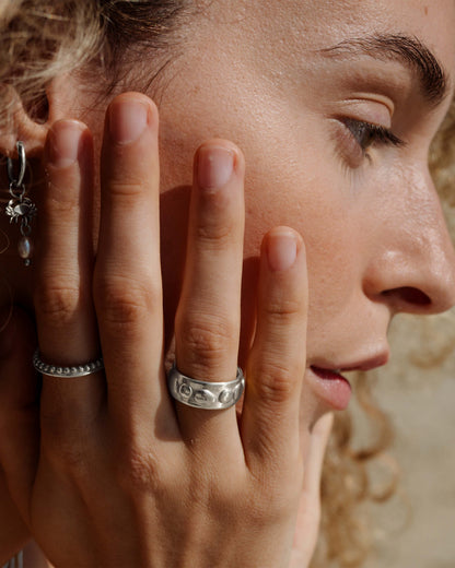 Boho Dots Ring Silver