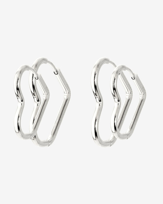 Heartily Hoop Set Silver