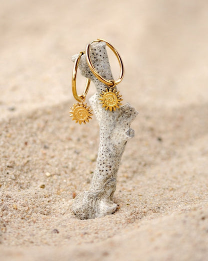 Sunny Swirl Hoop Set Large gold