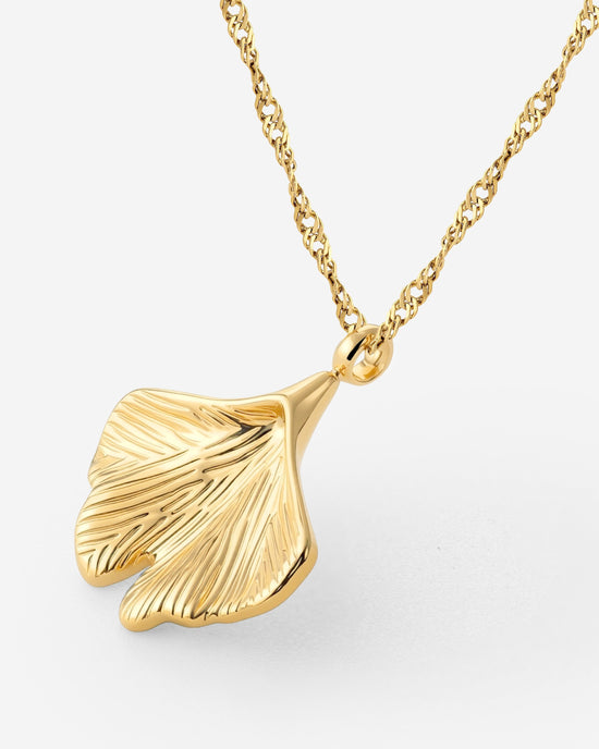 Ginkgo Leaf Necklace gold