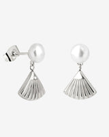 Pearl & Fan Studs Silver