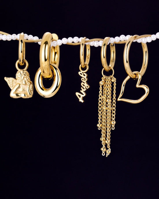 Chain Overload Hoop Set Small gold