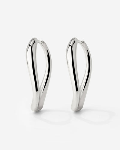 Timeless Oval Hoops Silver