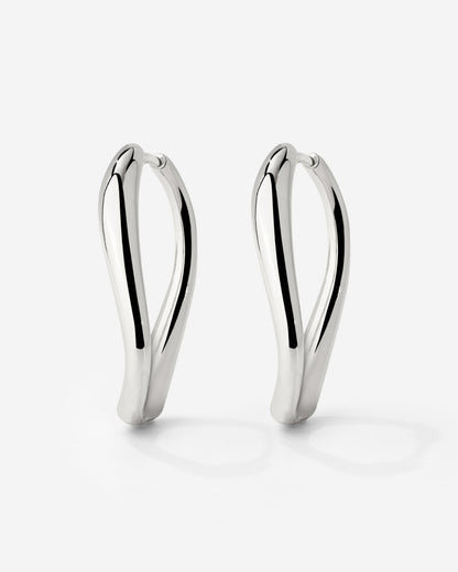 Timeless Oval Hoops Silver