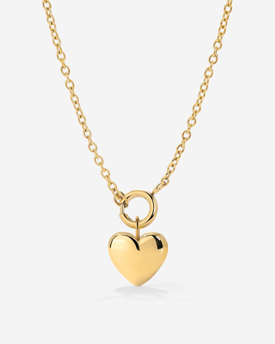 Lovely Heart Classic Chain Necklace Set Gold