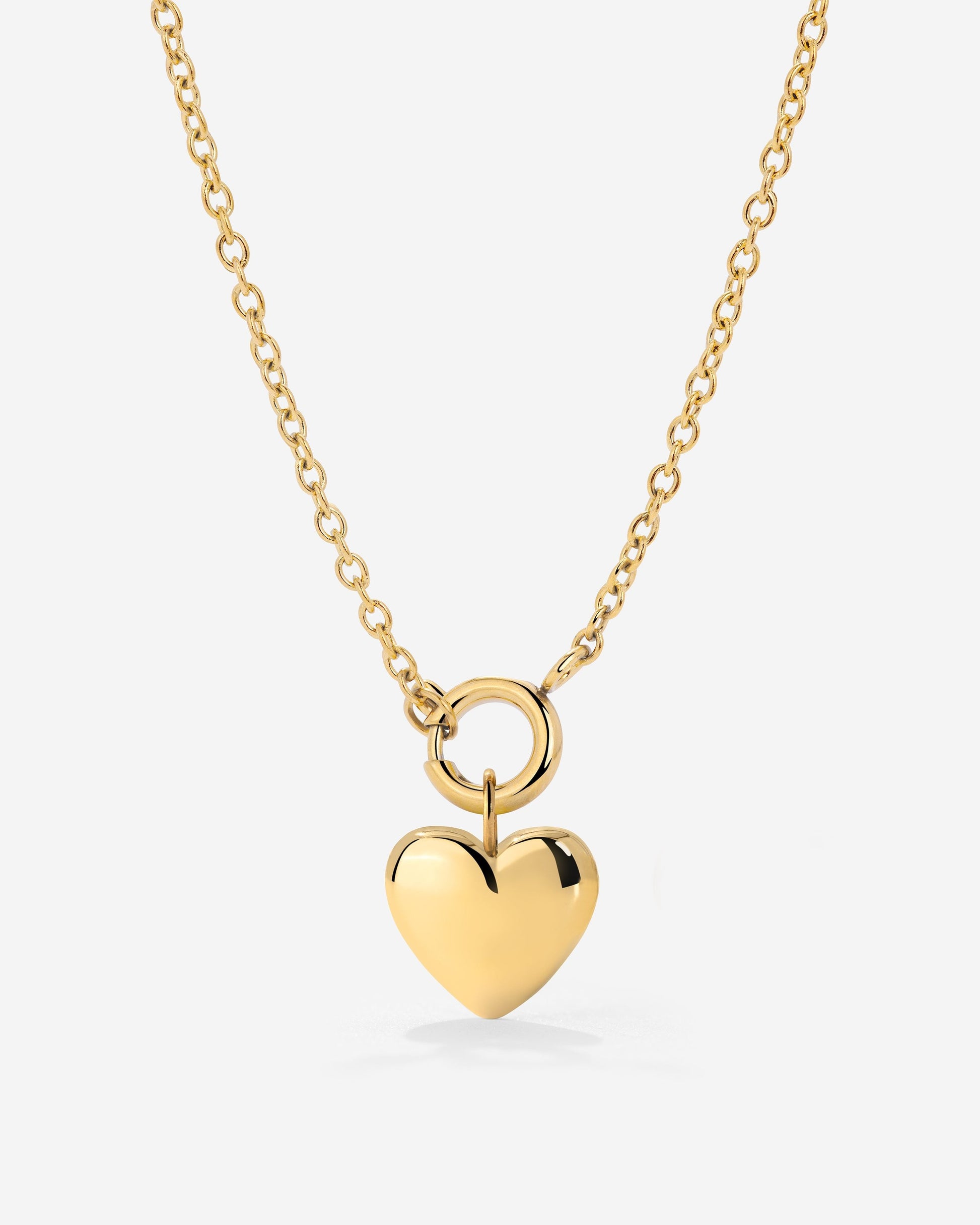 Lovely Heart Classic Chain Necklace Set gold