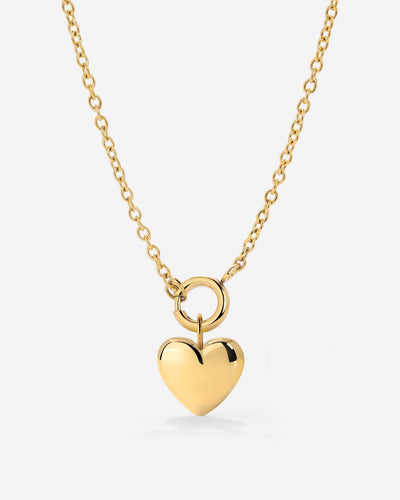 Lovely Heart Classic Chain Necklace Set gold