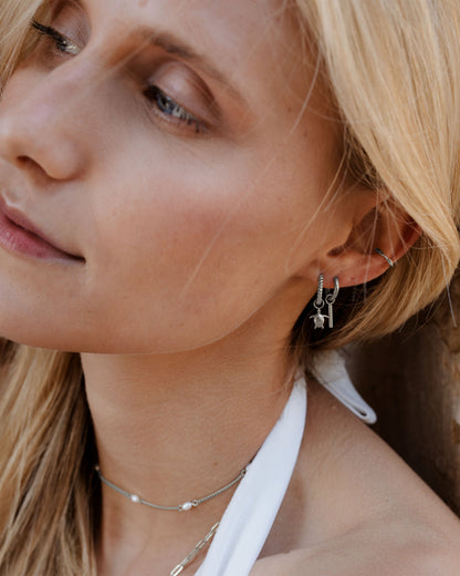 The Spine Hoop Set Baby Silver