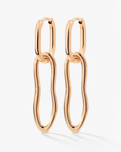 Blending Shapes Oval Hoop Set Baby Rose Gold