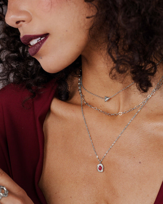 Heart after Heart Necklace Silver