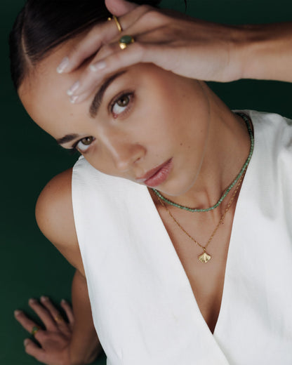 Ginkgo Leaf Necklace gold