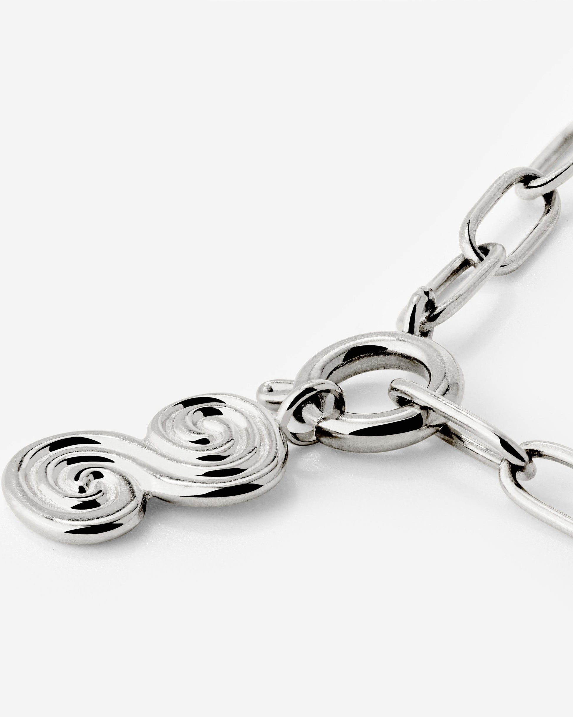 Serpent's Whisper Oval Links Necklace Silver