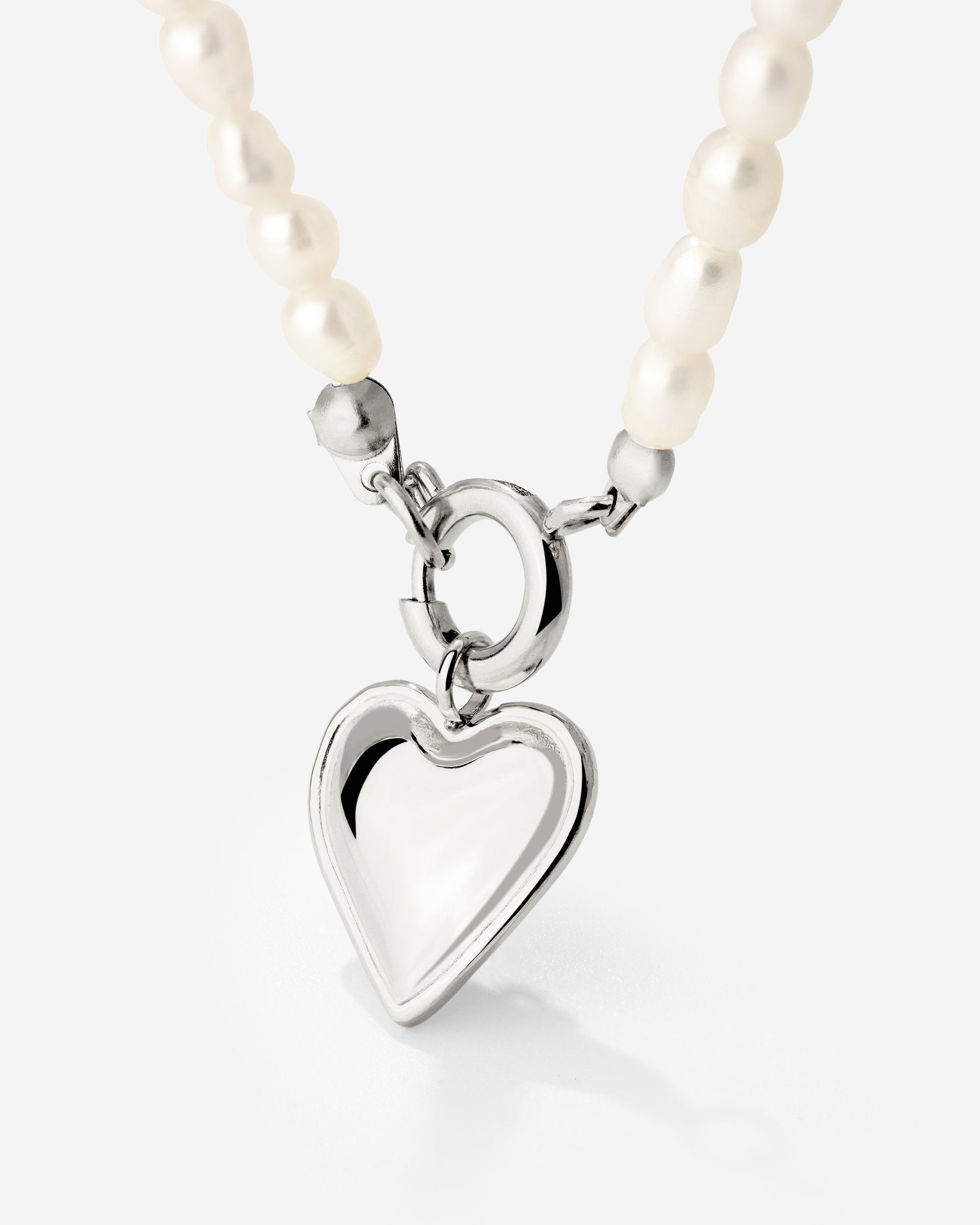 Heartie Pearly Necklace Set Silver