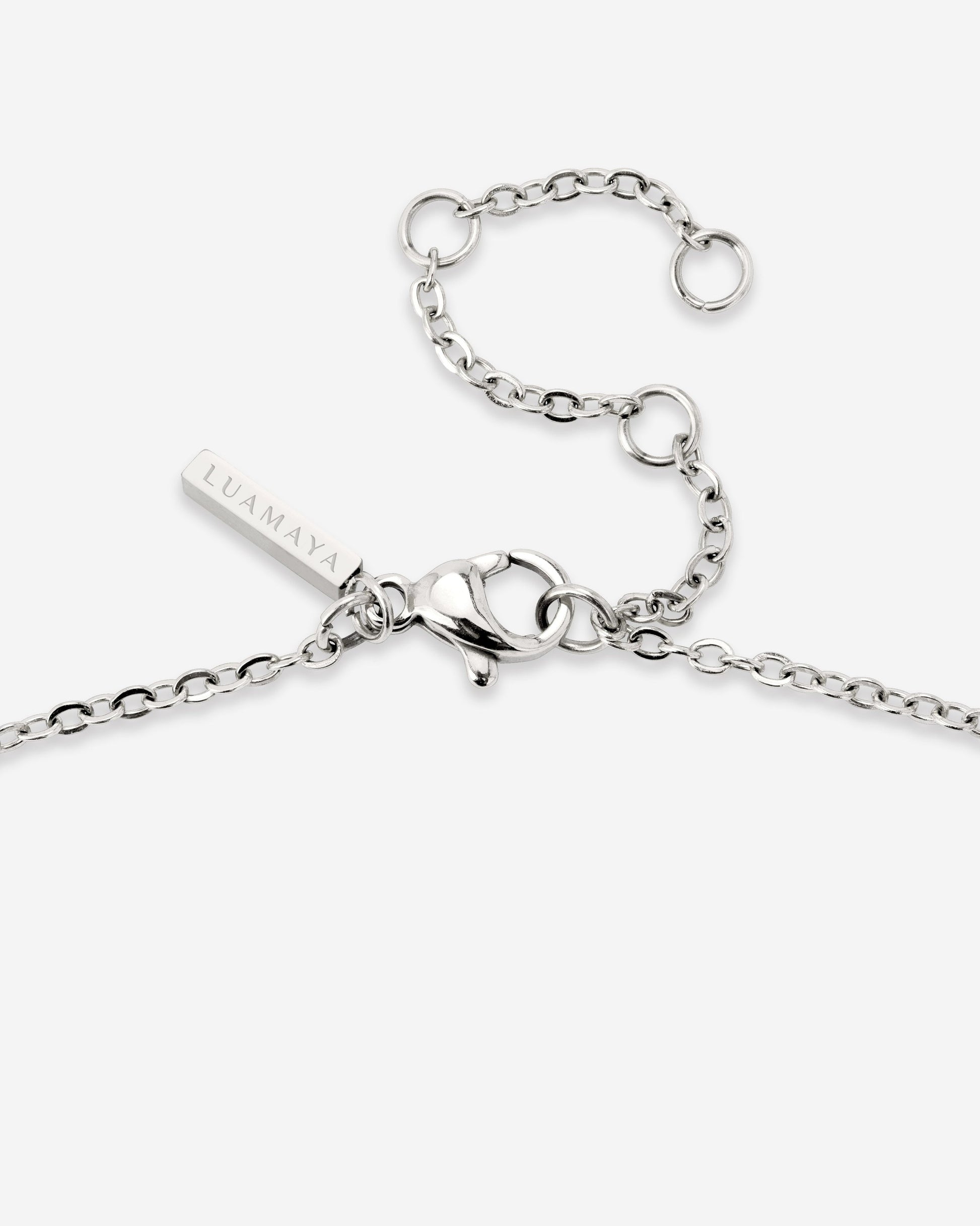 Glass Heart Necklace Silver