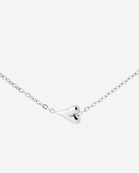 Flowy Heart Necklace Silver