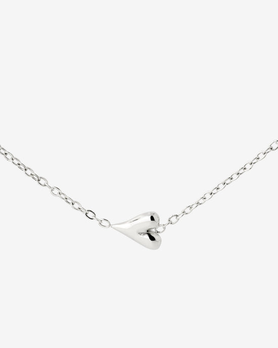 Flowy Heart Necklace Silver
