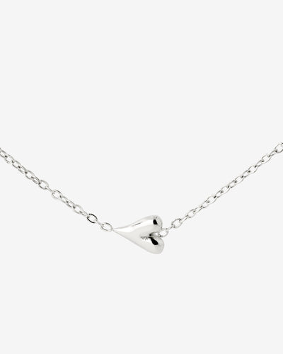 Flowy Heart Necklace Silver